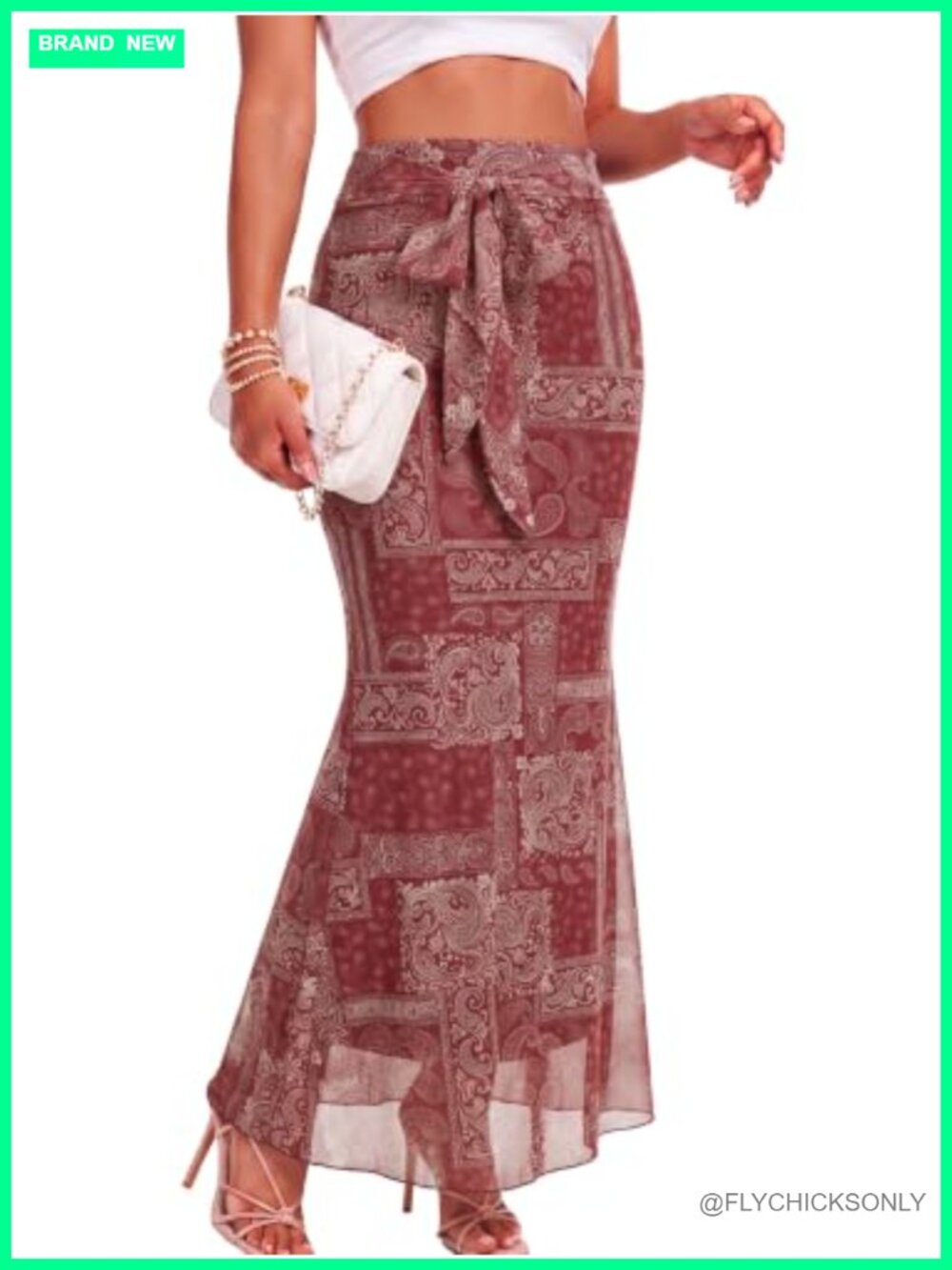 Mesh High Waisted Maxi Skirt